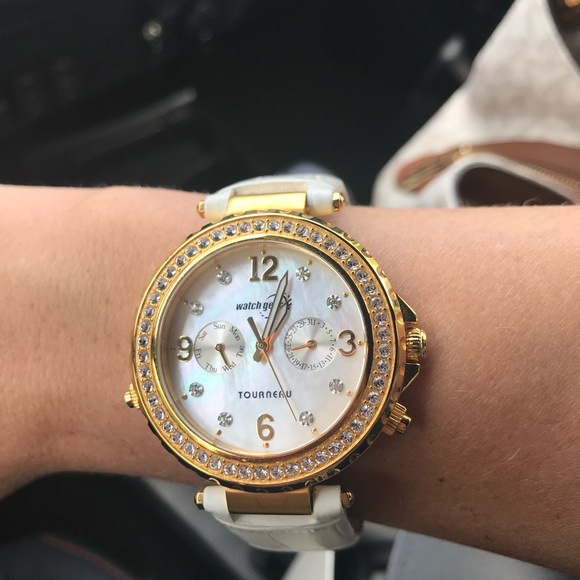 Torneau  Ladies Gold Tone Crystal Watch